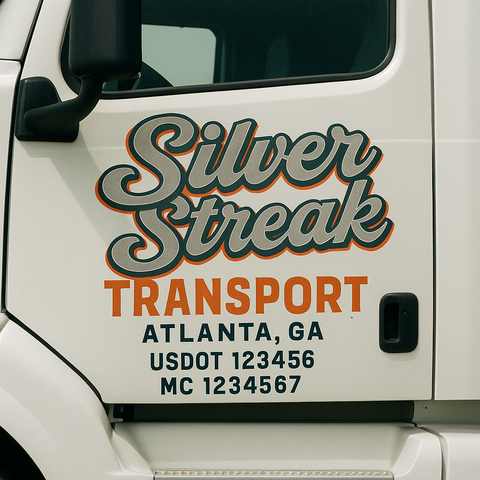Custom Truck Door Decal Sticker Signs | US DOT Compliant Truck Door Lettering Templates | Make Your Own - Add Your Own Text (2-Pack)