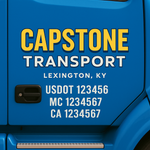 Custom Truck Door Decal Sticker Signs | US DOT Compliant Truck Door Lettering Templates | Make Your Own - Add Your Own Text (2-Pack)