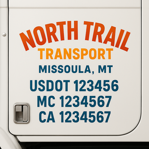 Custom Truck Door Decal Sticker Signs | US DOT Compliant Truck Door Lettering Templates | Make Your Own - Add Your Own Text (2-Pack)