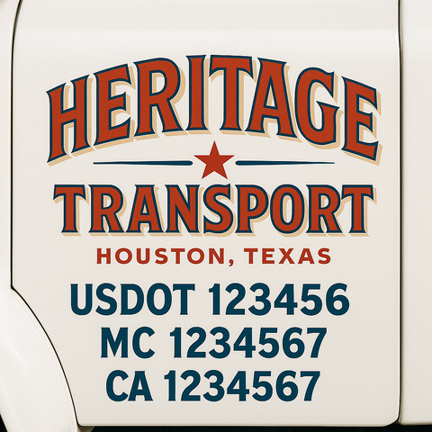 Custom Truck Door Decal Sticker Signs | US DOT Compliant Truck Door Lettering Templates | Make Your Own - Add Your Own Text (2-Pack)