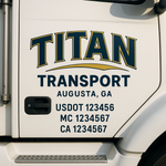 Custom Truck Door Decal Sticker Signs | US DOT Compliant Truck Door Lettering Templates | Make Your Own - Add Your Own Text (2-Pack)