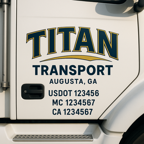 Custom Truck Door Decal Sticker Signs | US DOT Compliant Truck Door Lettering Templates | Make Your Own - Add Your Own Text (2-Pack)