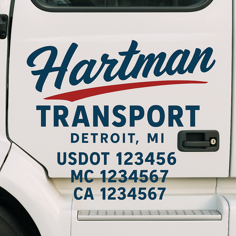 Custom Truck Door Decal Sticker Signs | US DOT Compliant Truck Door Lettering Templates | Make Your Own - Add Your Own Text (2-Pack)