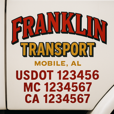 Custom Truck Door Decal Sticker Signs | US DOT Compliant Truck Door Lettering Templates | Make Your Own - Add Your Own Text (2-Pack)