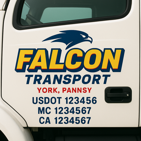 Custom Truck Door Decal Sticker Signs | US DOT Compliant Truck Door Lettering Templates | Make Your Own - Add Your Own Text (2-Pack)