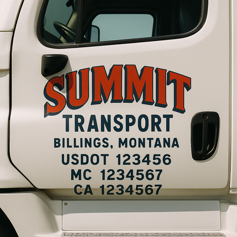 Custom Truck Door Decal Sticker Signs | US DOT Compliant Truck Door Lettering Templates | Make Your Own - Add Your Own Text (2-Pack)