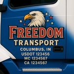 Custom Truck Door Decal Sticker Signs | US DOT Compliant Truck Door Lettering Templates | Make Your Own - Add Your Own Text (2-Pack)