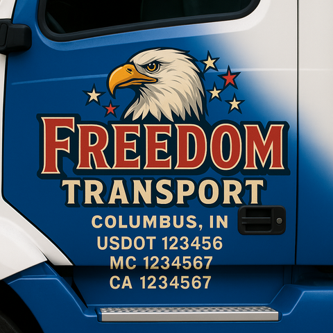Custom Truck Door Decal Sticker Signs | US DOT Compliant Truck Door Lettering Templates | Make Your Own - Add Your Own Text (2-Pack)