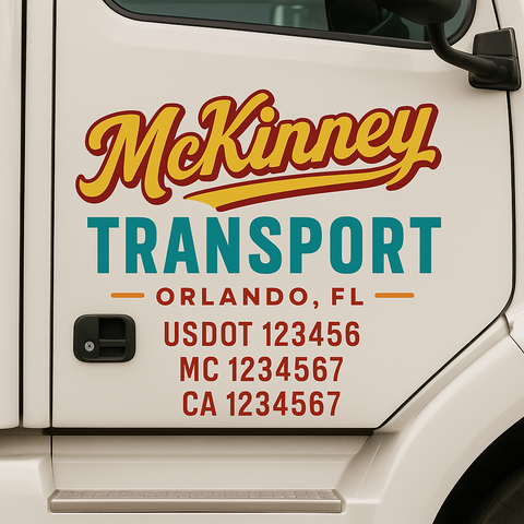 Custom Truck Door Decal Sticker Signs | US DOT Compliant Truck Door Lettering Templates | Make Your Own - Add Your Own Text (2-Pack)