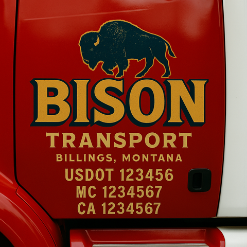 Custom Truck Door Decal Sticker Signs | US DOT Compliant Truck Door Lettering Templates | Make Your Own - Add Your Own Text (2-Pack)