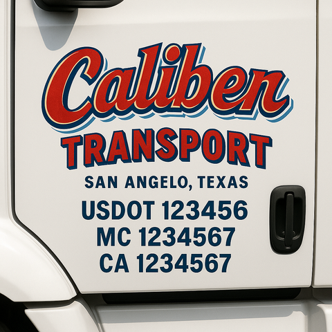 Custom Truck Door Decal Sticker Signs | US DOT Compliant Truck Door Lettering Templates | Make Your Own - Add Your Own Text (2-Pack)