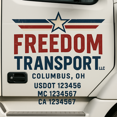 Custom Truck Door Decal Sticker Signs | US DOT Compliant Truck Door Lettering Templates | Make Your Own - Add Your Own Text (2-Pack)
