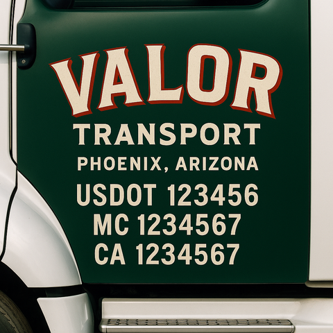 Custom Truck Door Decal Sticker Signs | US DOT Compliant Truck Door Lettering Templates | Make Your Own - Add Your Own Text (2-Pack)