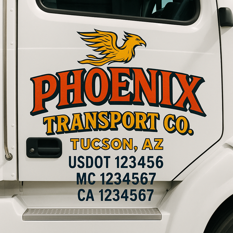 Custom Truck Door Decal Sticker Signs | US DOT Compliant Truck Door Lettering Templates | Make Your Own - Add Your Own Text (2-Pack)