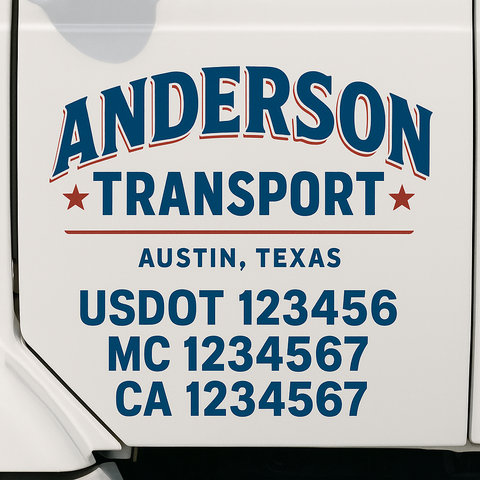 Custom Truck Door Decal Sticker Signs | US DOT Compliant Truck Door Lettering Templates | Make Your Own - Add Your Own Text (2-Pack)