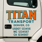 Custom Truck Door Decal Sticker Signs | US DOT Compliant Truck Door Lettering Templates | Make Your Own - Add Your Own Text (2-Pack)