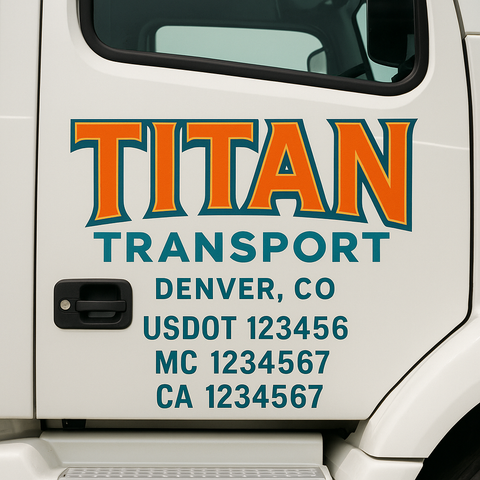 Custom Truck Door Decal Sticker Signs | US DOT Compliant Truck Door Lettering Templates | Make Your Own - Add Your Own Text (2-Pack)