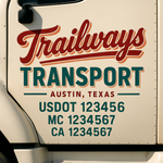 Custom Truck Door Decal Sticker Signs | US DOT Compliant Truck Door Lettering Templates | Make Your Own - Add Your Own Text (2-Pack)