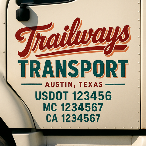 Custom Truck Door Decal Sticker Signs | US DOT Compliant Truck Door Lettering Templates | Make Your Own - Add Your Own Text (2-Pack)