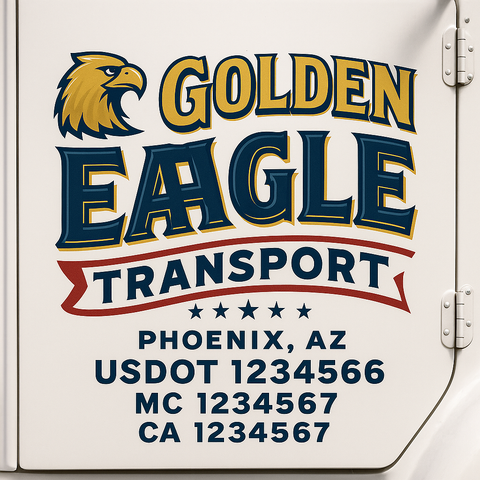 Custom Truck Door Decal Sticker Signs | US DOT Compliant Truck Door Lettering Templates | Make Your Own - Add Your Own Text (2-Pack)