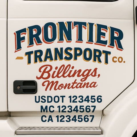 Custom Truck Door Decal Sticker Signs | US DOT Compliant Truck Door Lettering Templates | Make Your Own - Add Your Own Text (2-Pack)
