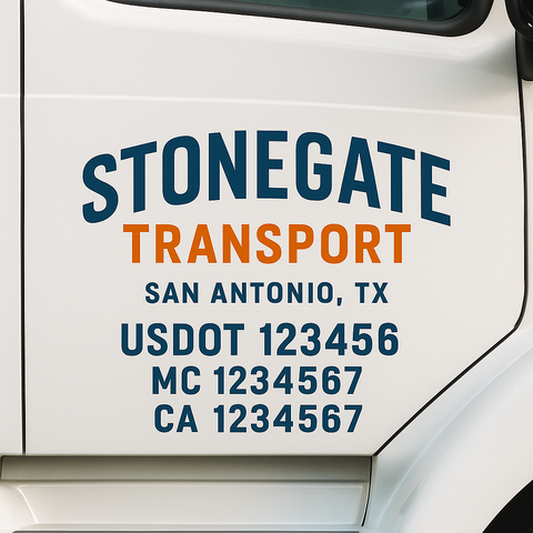 Custom Truck Door Decal Sticker Signs | US DOT Compliant Truck Door Lettering Templates | Make Your Own - Add Your Own Text (2-Pack)