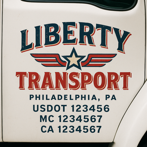 Custom Truck Door Decal Sticker Signs | US DOT Compliant Truck Door Lettering Templates | Make Your Own - Add Your Own Text (2-Pack)