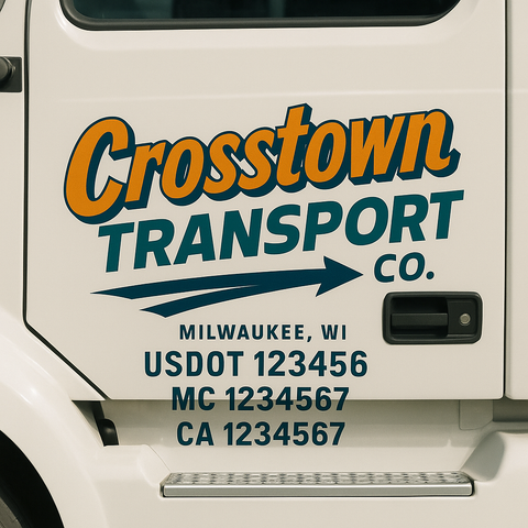 Custom Truck Door Decal Sticker Signs | US DOT Compliant Truck Door Lettering Templates | Make Your Own - Add Your Own Text (2-Pack)