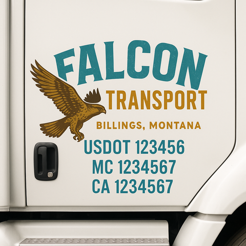 Custom Truck Door Decal Sticker Signs | US DOT Compliant Truck Door Lettering Templates | Make Your Own - Add Your Own Text (2-Pack)