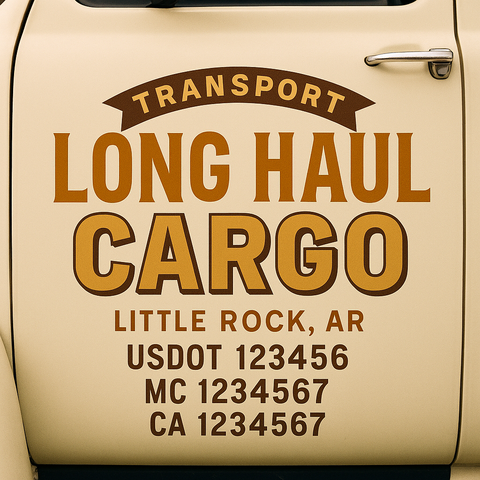 Custom Truck Door Decal Sticker Signs | US DOT Compliant Truck Door Lettering Templates | Make Your Own - Add Your Own Text (2-Pack)