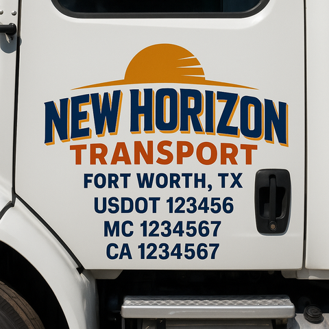 Custom Truck Door Decal Sticker Signs | US DOT Compliant Truck Door Lettering Templates | Make Your Own - Add Your Own Text (2-Pack)