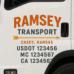 Custom Truck Door Decal Sticker Signs | US DOT Compliant Truck Door Lettering Templates | Make Your Own - Add Your Own Text (2-Pack)