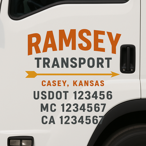 Custom Truck Door Decal Sticker Signs | US DOT Compliant Truck Door Lettering Templates | Make Your Own - Add Your Own Text (2-Pack)