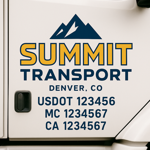 Custom Truck Door Decal Sticker Signs | US DOT Compliant Truck Door Lettering Templates | Make Your Own - Add Your Own Text (2-Pack)