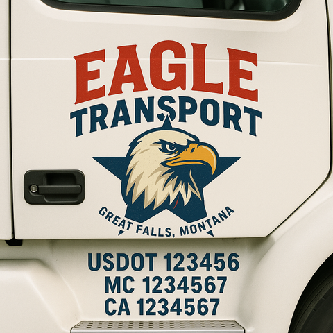 Custom Truck Door Decal Sticker Signs | US DOT Compliant Truck Door Lettering Templates | Make Your Own - Add Your Own Text (2-Pack)