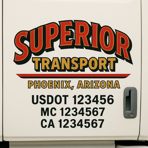Custom Truck Door Decal Sticker Signs | US DOT Compliant Truck Door Lettering Templates | Make Your Own - Add Your Own Text (2-Pack)