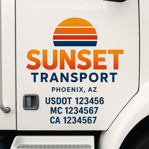 Custom Truck Door Decal Sticker Signs | US DOT Compliant Truck Door Lettering Templates | Make Your Own - Add Your Own Text (2-Pack)