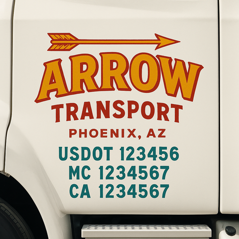 Custom Truck Door Decal Sticker Signs | US DOT Compliant Truck Door Lettering Templates | Make Your Own - Add Your Own Text (2-Pack)