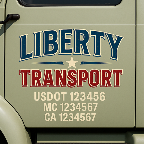 Custom Truck Door Decal Sticker Signs | US DOT Compliant Truck Door Lettering Templates | Make Your Own - Add Your Own Text (2-Pack)