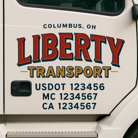 Custom Truck Door Decal Sticker Signs | US DOT Compliant Truck Door Lettering Templates | Make Your Own - Add Your Own Text (2-Pack)