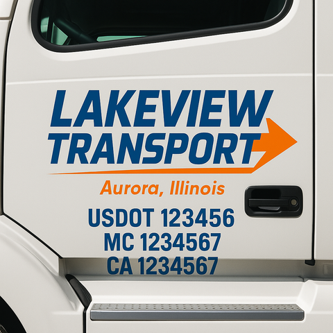 Custom Truck Door Decal Sticker Signs | US DOT Compliant Truck Door Lettering Templates | Make Your Own - Add Your Own Text (2-Pack)