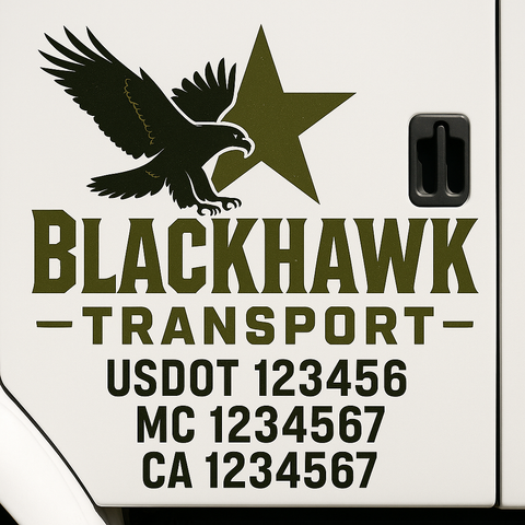 Custom Truck Door Decal Sticker Signs | US DOT Compliant Truck Door Lettering Templates | Make Your Own - Add Your Own Text (2-Pack)