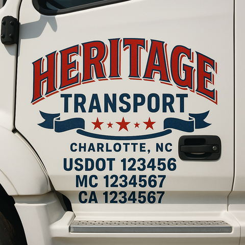 Custom Truck Door Decal Sticker Signs | US DOT Compliant Truck Door Lettering Templates | Make Your Own - Add Your Own Text (2-Pack)