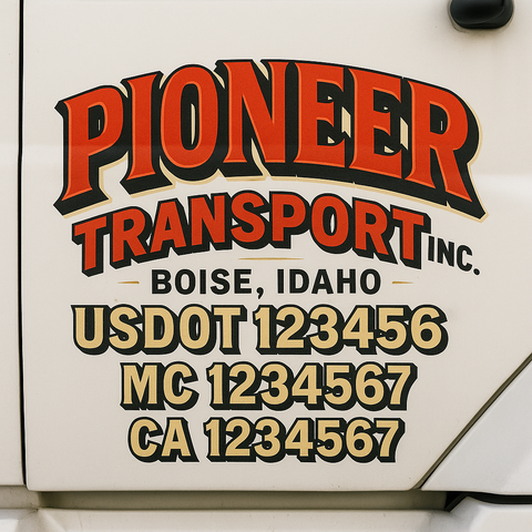 Custom Truck Door Decal Sticker Signs | US DOT Compliant Truck Door Lettering Templates | Make Your Own - Add Your Own Text (2-Pack)