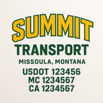 Custom Truck Door Decal Sticker Signs | US DOT Compliant Truck Door Lettering Templates | Make Your Own - Add Your Own Text (2-Pack)