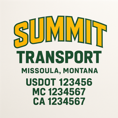 Custom Truck Door Decal Sticker Signs | US DOT Compliant Truck Door Lettering Templates | Make Your Own - Add Your Own Text (2-Pack)
