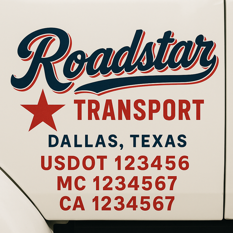 Custom Truck Door Decal Sticker Signs | US DOT Compliant Truck Door Lettering Templates | Make Your Own - Add Your Own Text (2-Pack)