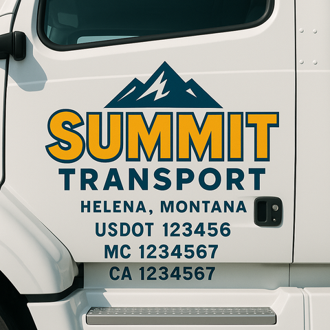 Custom Truck Door Decal Sticker Signs | US DOT Compliant Truck Door Lettering Templates | Make Your Own - Add Your Own Text (2-Pack)