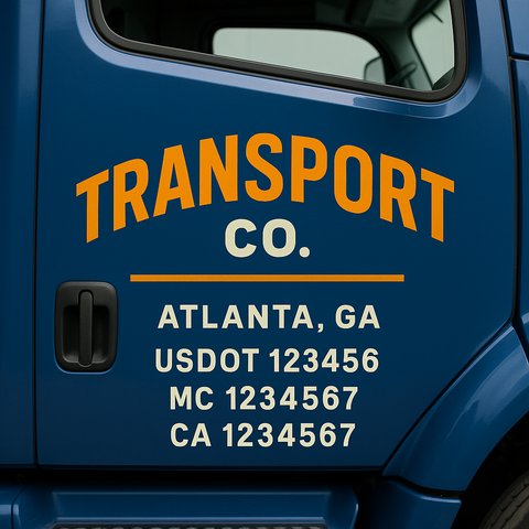 Custom Truck Door Decal Sticker Signs | US DOT Compliant Truck Door Lettering Templates | Make Your Own - Add Your Own Text (2-Pack)