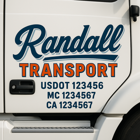 Custom Truck Door Decal Sticker Signs | US DOT Compliant Truck Door Lettering Templates | Make Your Own - Add Your Own Text (2-Pack)